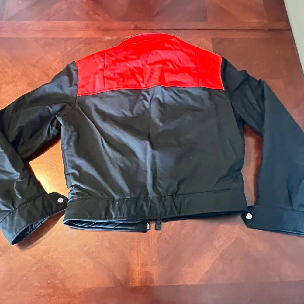 vintage Skimer Womens Nylon Jacket‎ Black & Red Size 34  Zipper Pockets